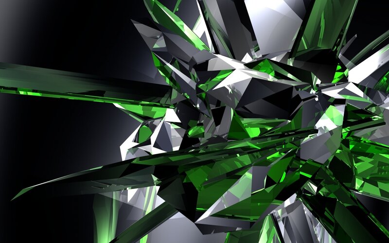 Green and Black Crystal Shards