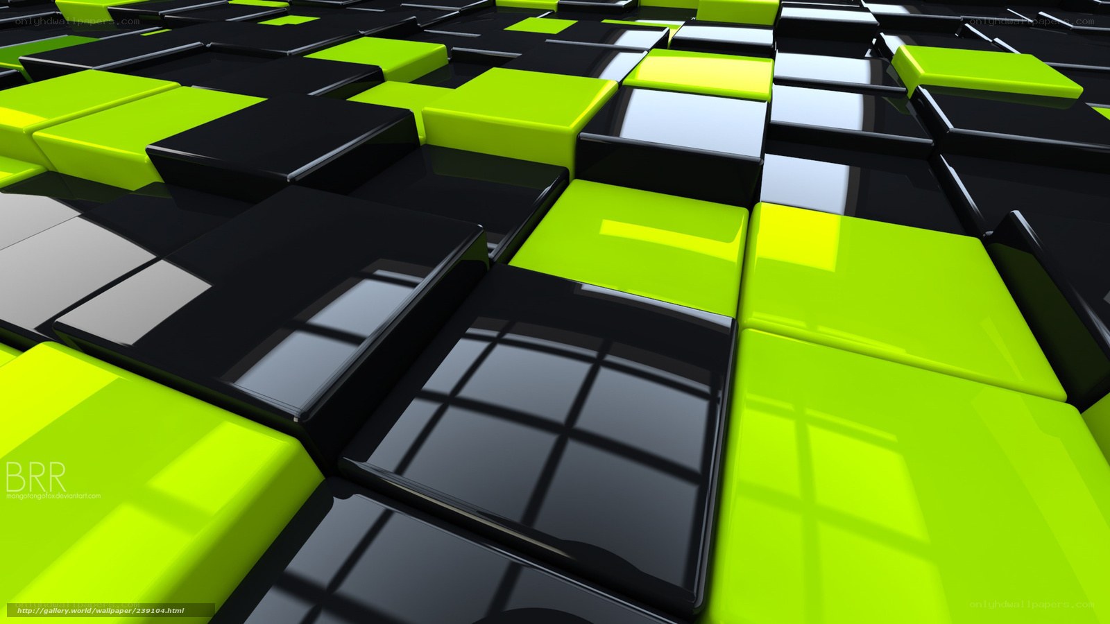 green and black cube pattern