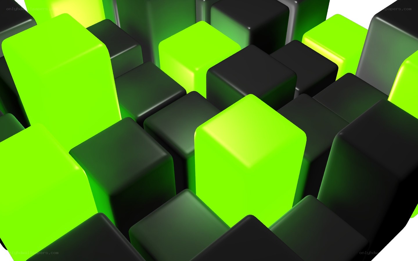 green and black cubes abstract