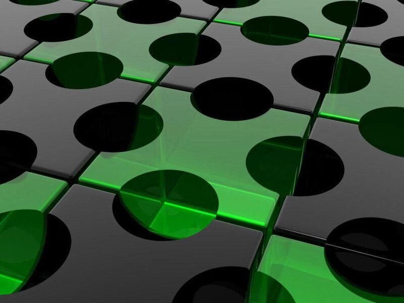 Green and Black Cubes