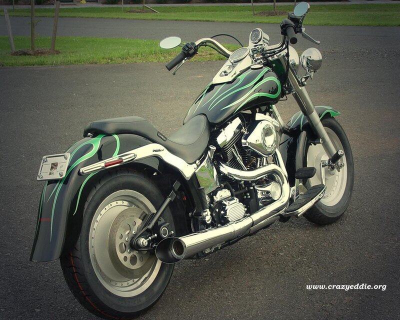 green and black custom motorcycle
