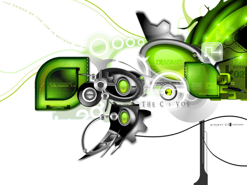 green and black digital art