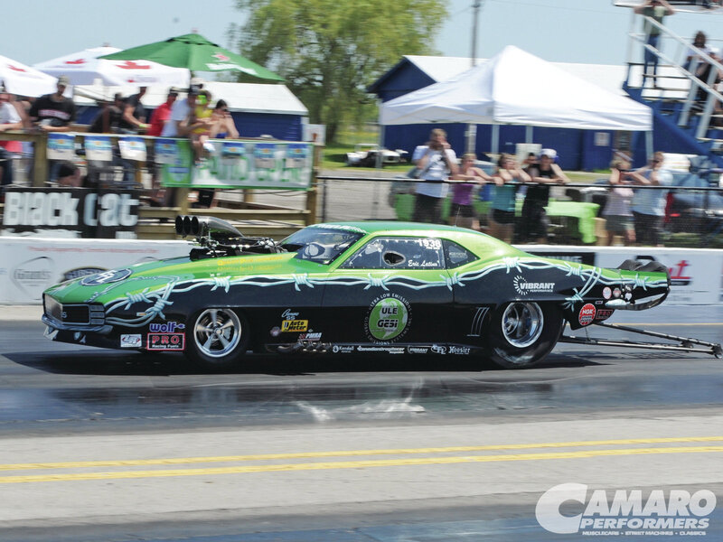 Green and Black Drag Car