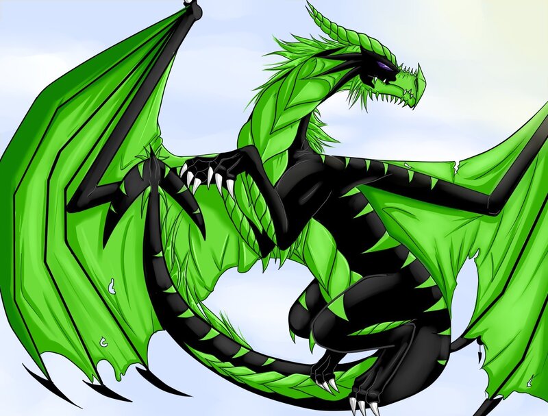 green and black dragon