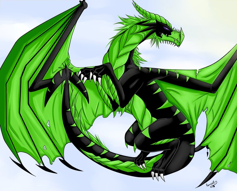 Green and Black Dragon — Dramatic