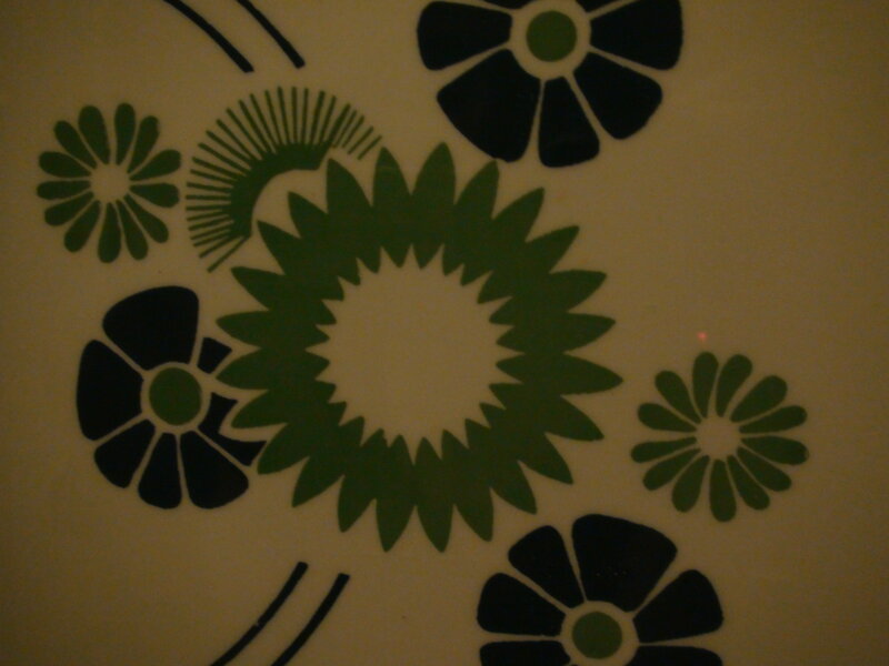 green and black floral pattern