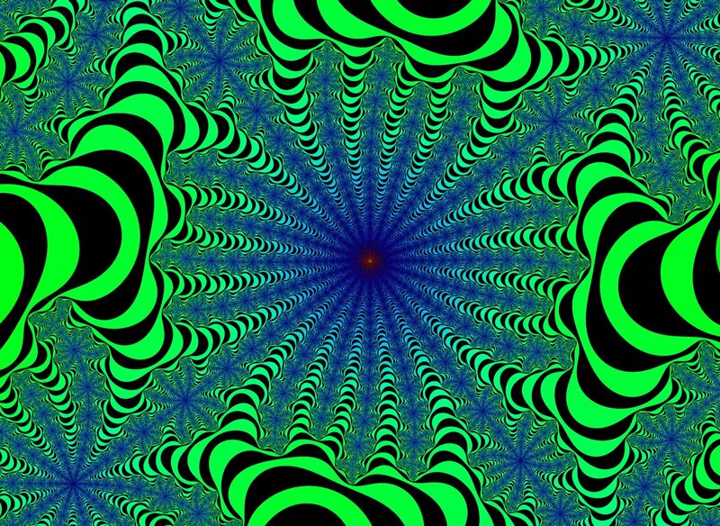 Green and Black Fractal Pattern