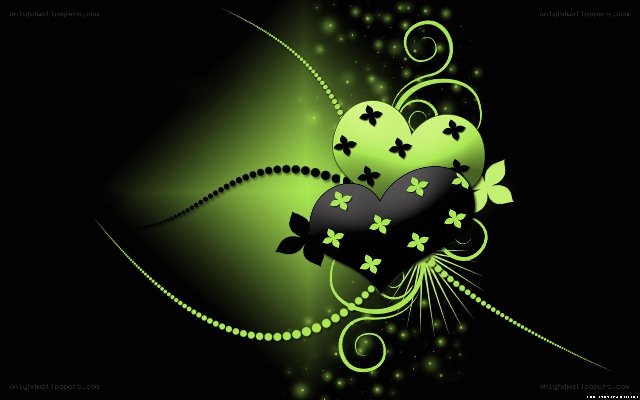 green and black heart design