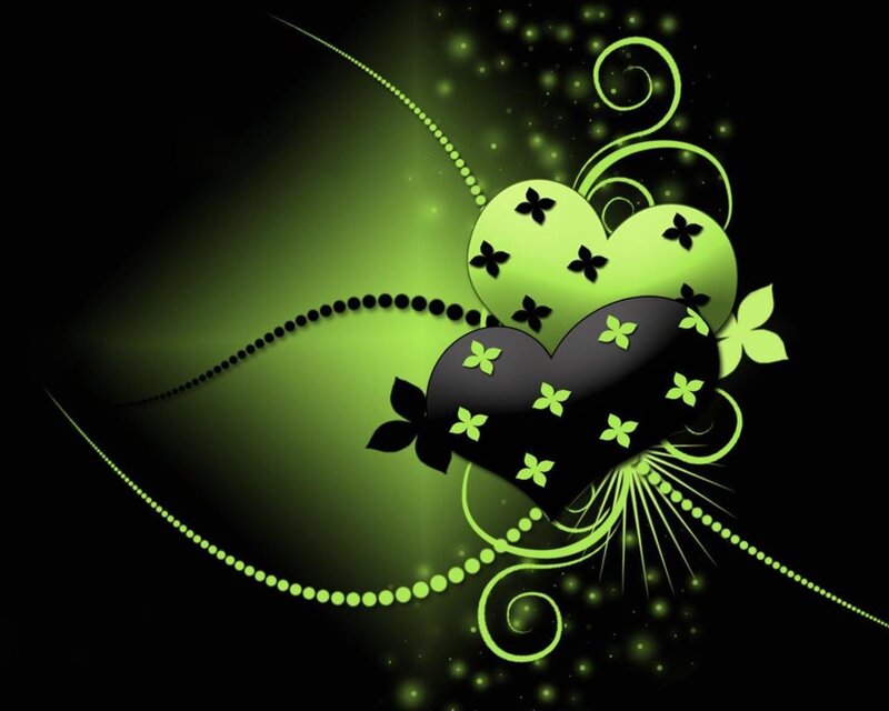 green and black heart design