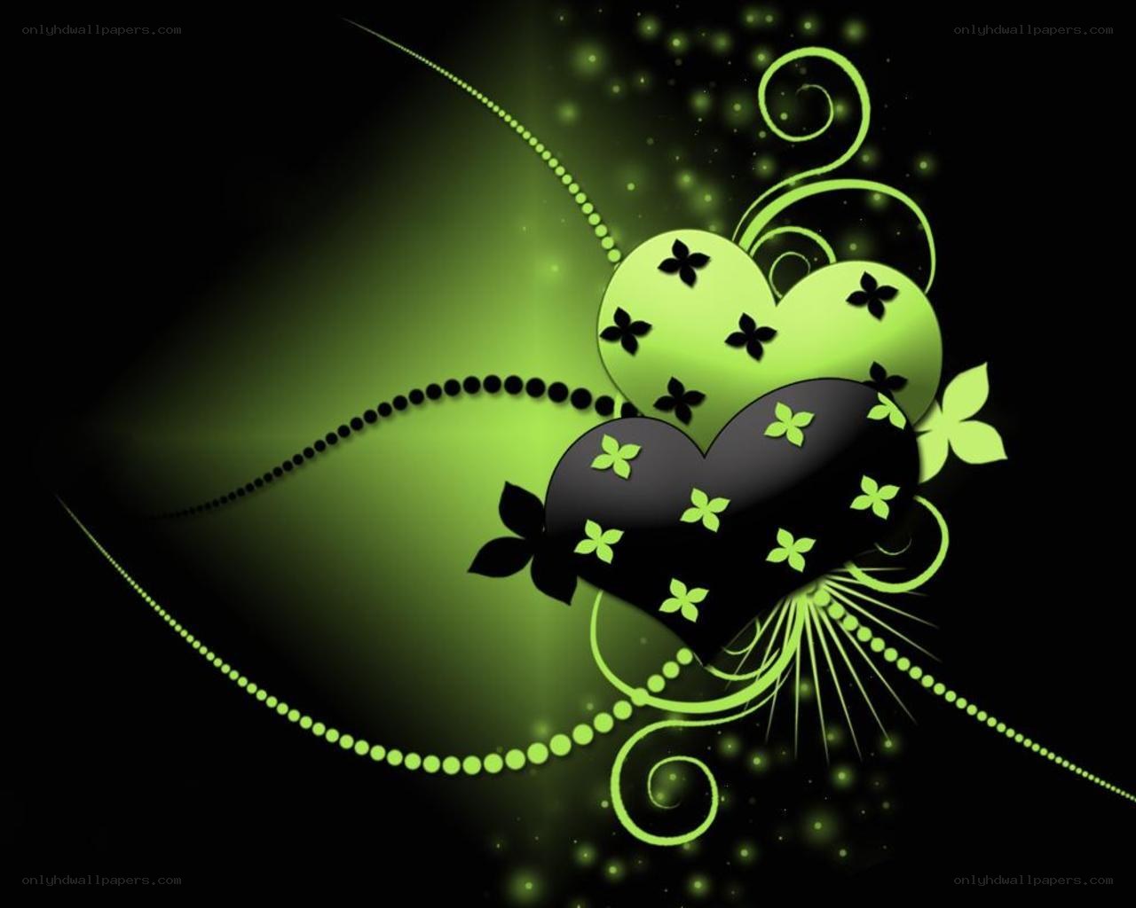 green and black heart design