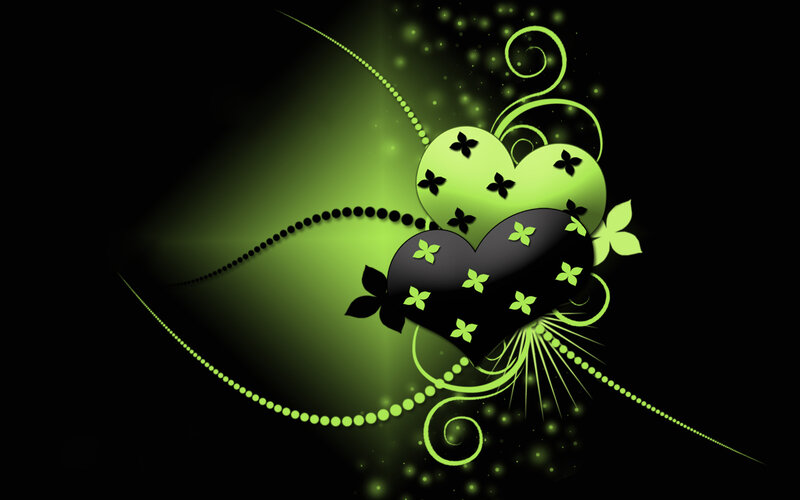 Green and Black Hearts — Dramatic