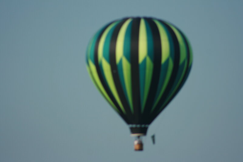 green and black hot air balloon