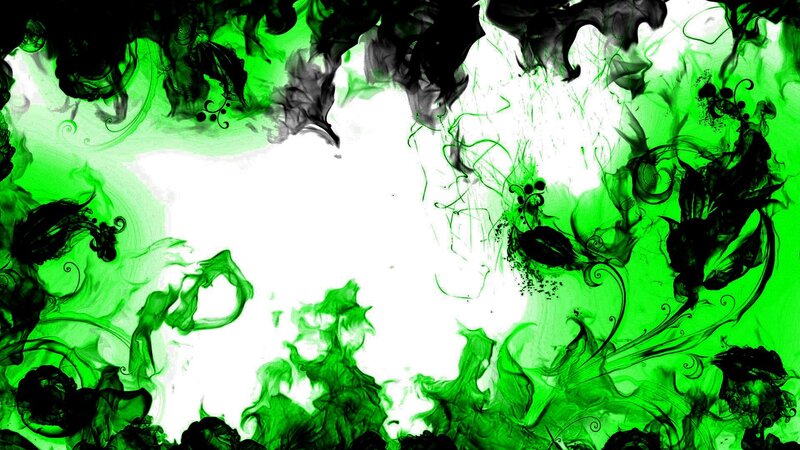 Green and Black Ink Swirls — Dynamic