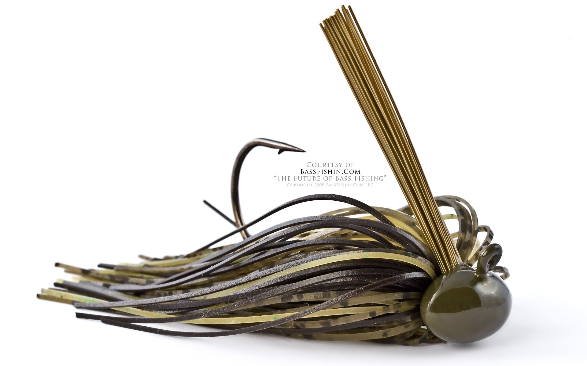 green and black jig lure