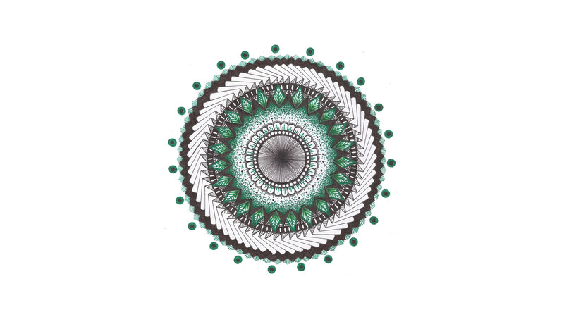 Green and Black Mandala