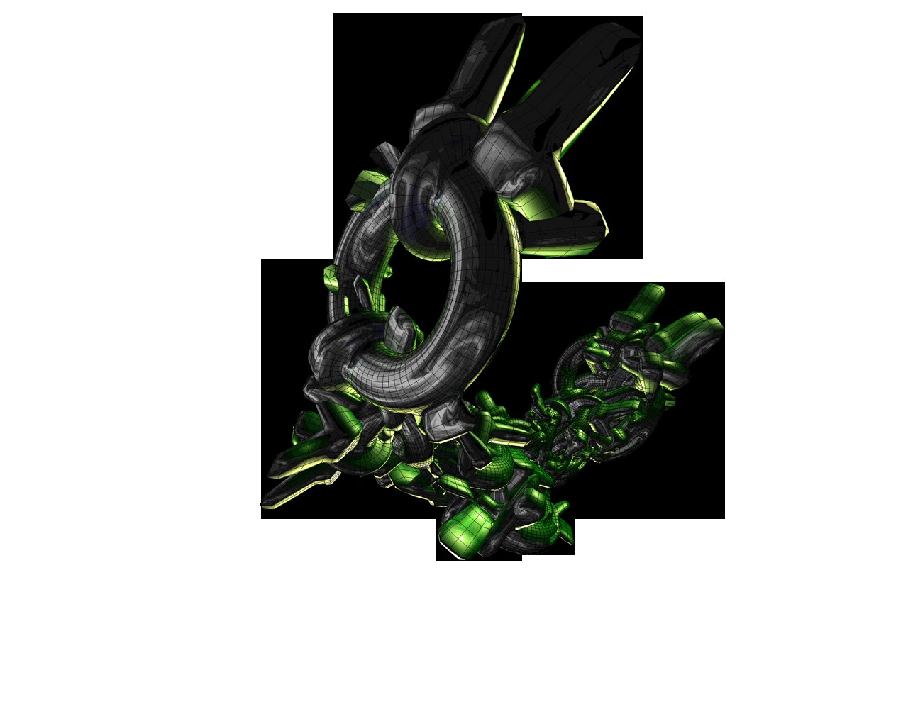 green and black mechanical design