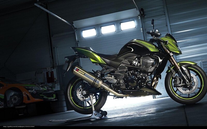 Green and Black Motorcycle — Dramatic, Photograph, Garage