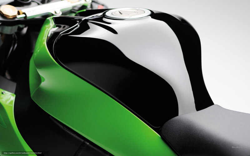 green and black motorcycle fuel tank