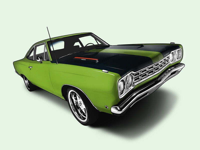 Green and Black Muscle Car — Neutral
