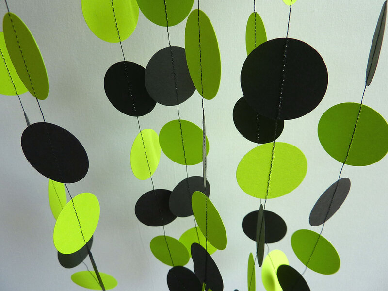 Green and Black Paper Circles