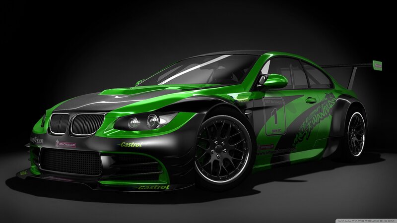 Green and Black Race Car — Dramatic