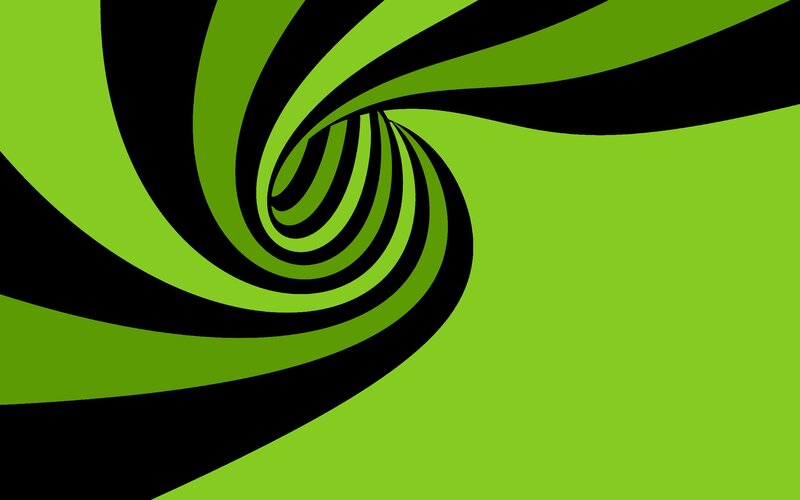 Green and Black Spiral — Hypnotic, Abstract