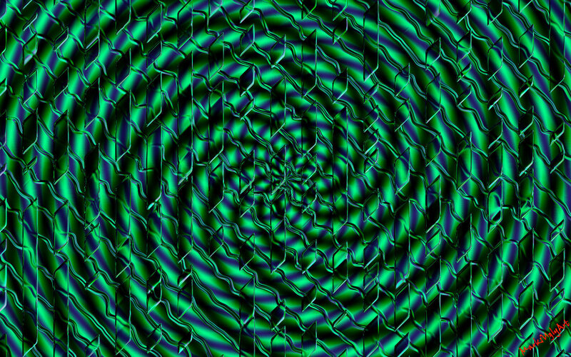 Green and Black Spiral Pattern