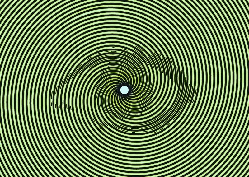 Green and Black Spiral