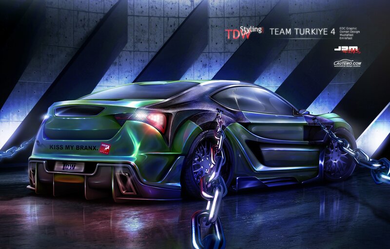 Green and Black Sports Car — Dramatic, Night