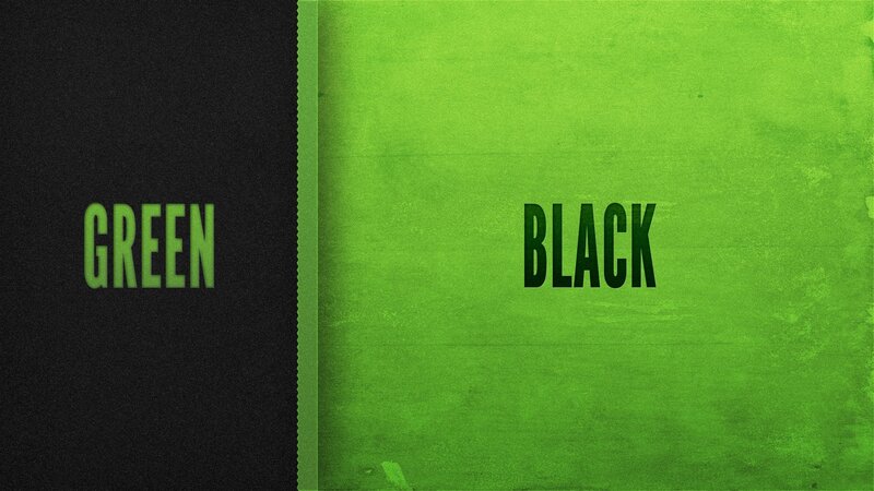 Green and Black Text