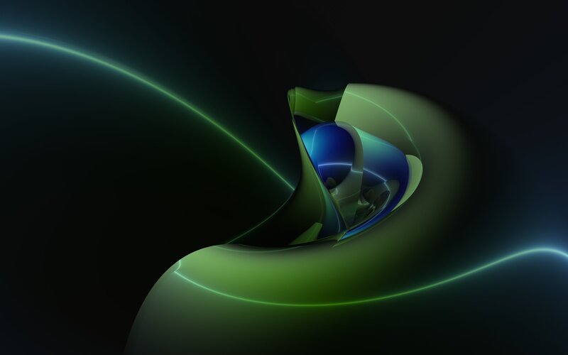 Green and Blue Abstract Shape — Mysterious