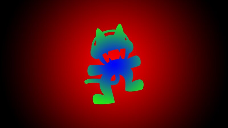 Green and Blue Cat-like Figure