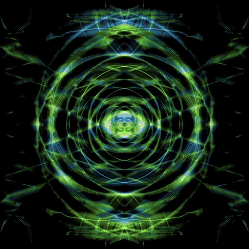 green and blue energy vortex