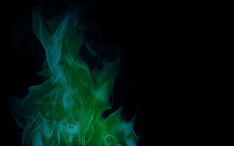 Green and Blue Flames