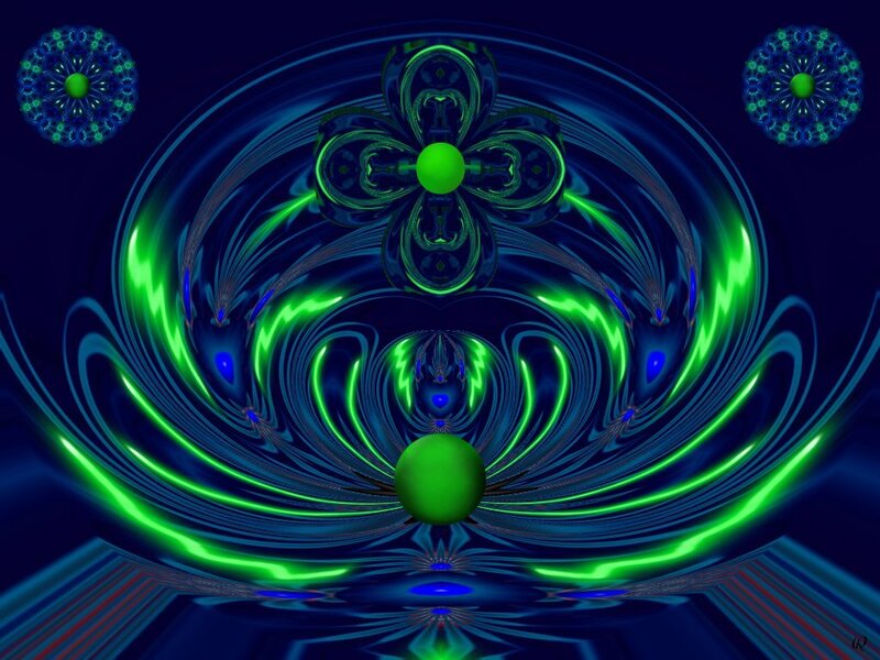 green and blue fractal art