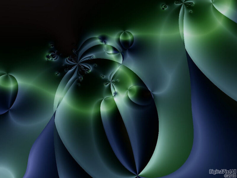 Green and blue fractal art