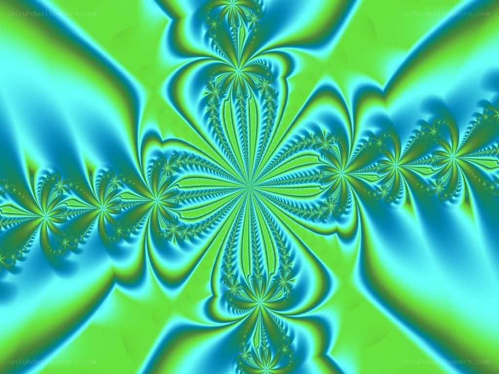 green and blue fractal pattern
