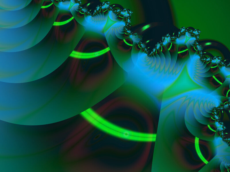 green and blue fractal pattern
