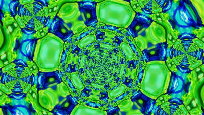 Green and Blue Fractal Pattern — Hypnotic, Abstract, Geometric Shapes