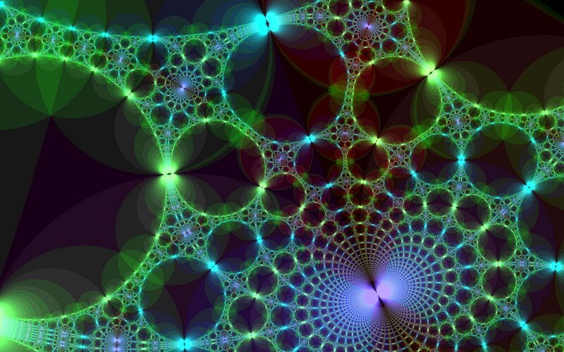 Green and Blue Fractal Pattern — Hypnotic, Digital Art