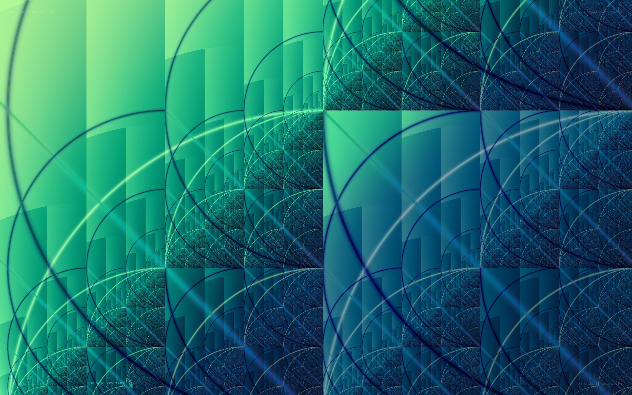 green and blue fractal pattern