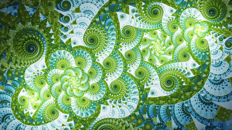 Green and Blue Fractal Patterns — Hypnotic