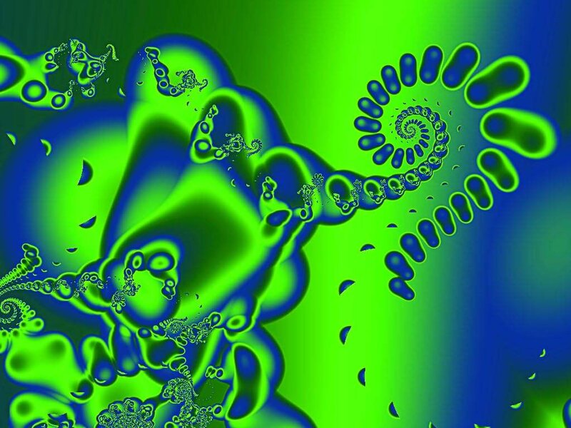 green and blue fractal spiral