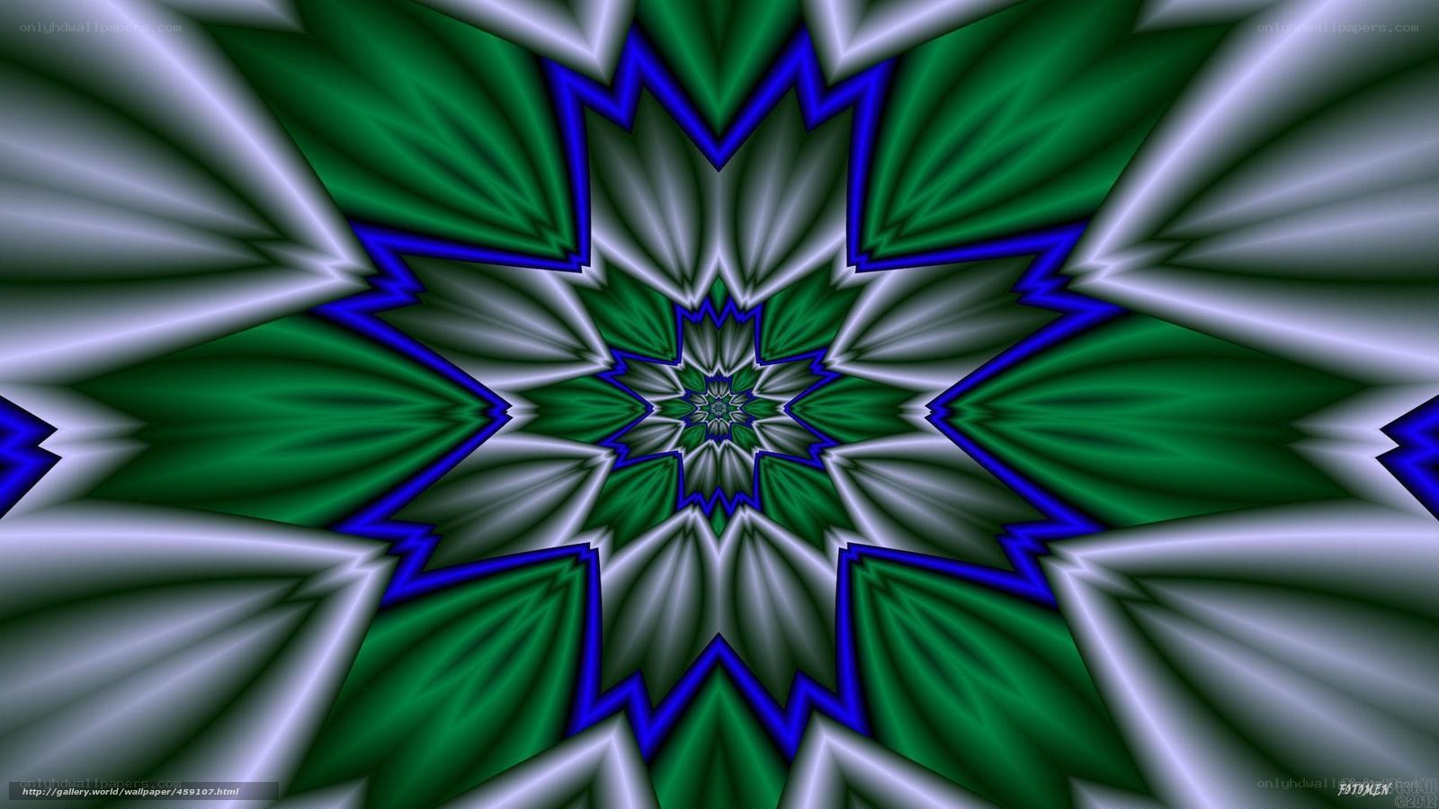 green and blue fractal star
