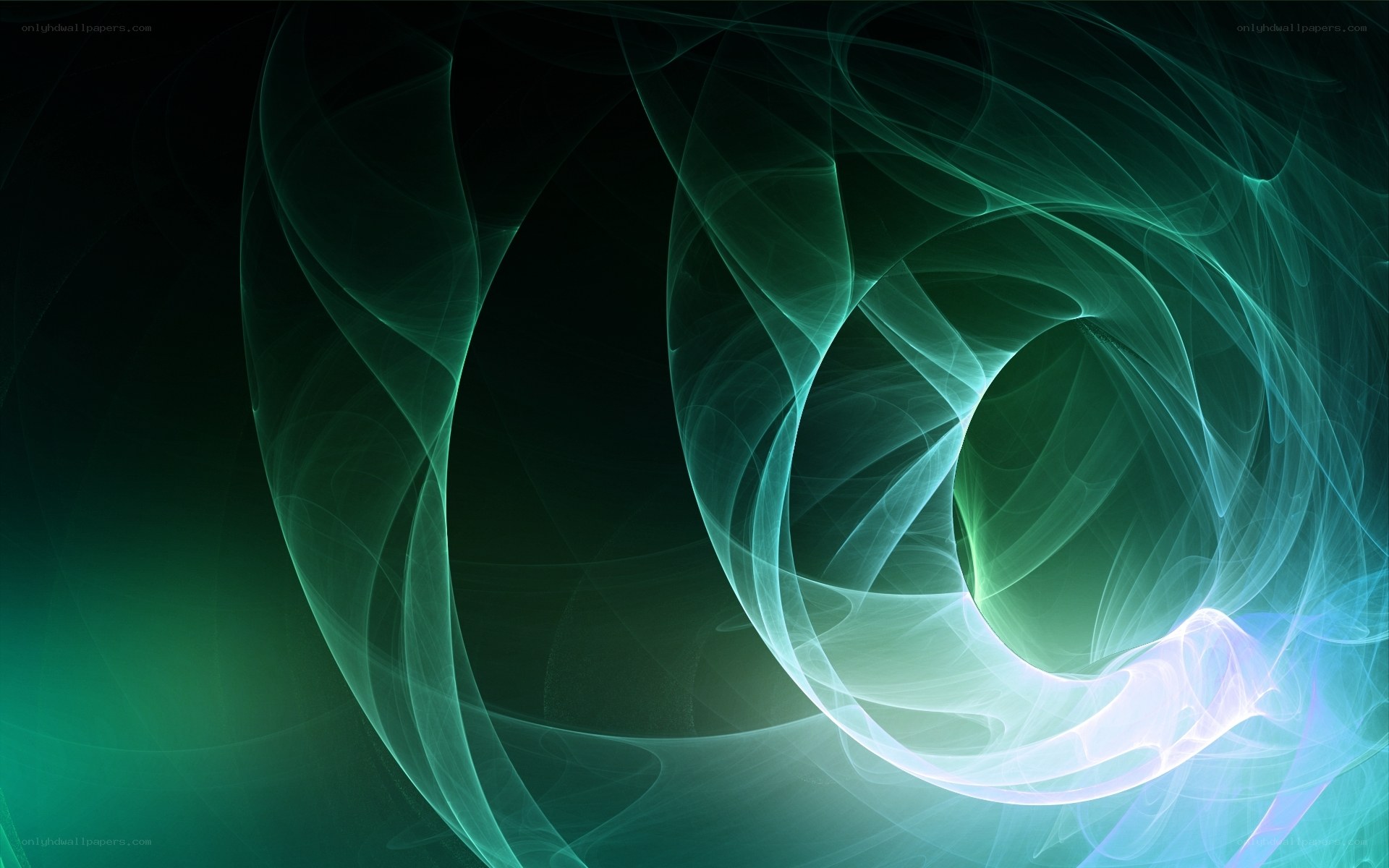 Green and blue fractal swirl