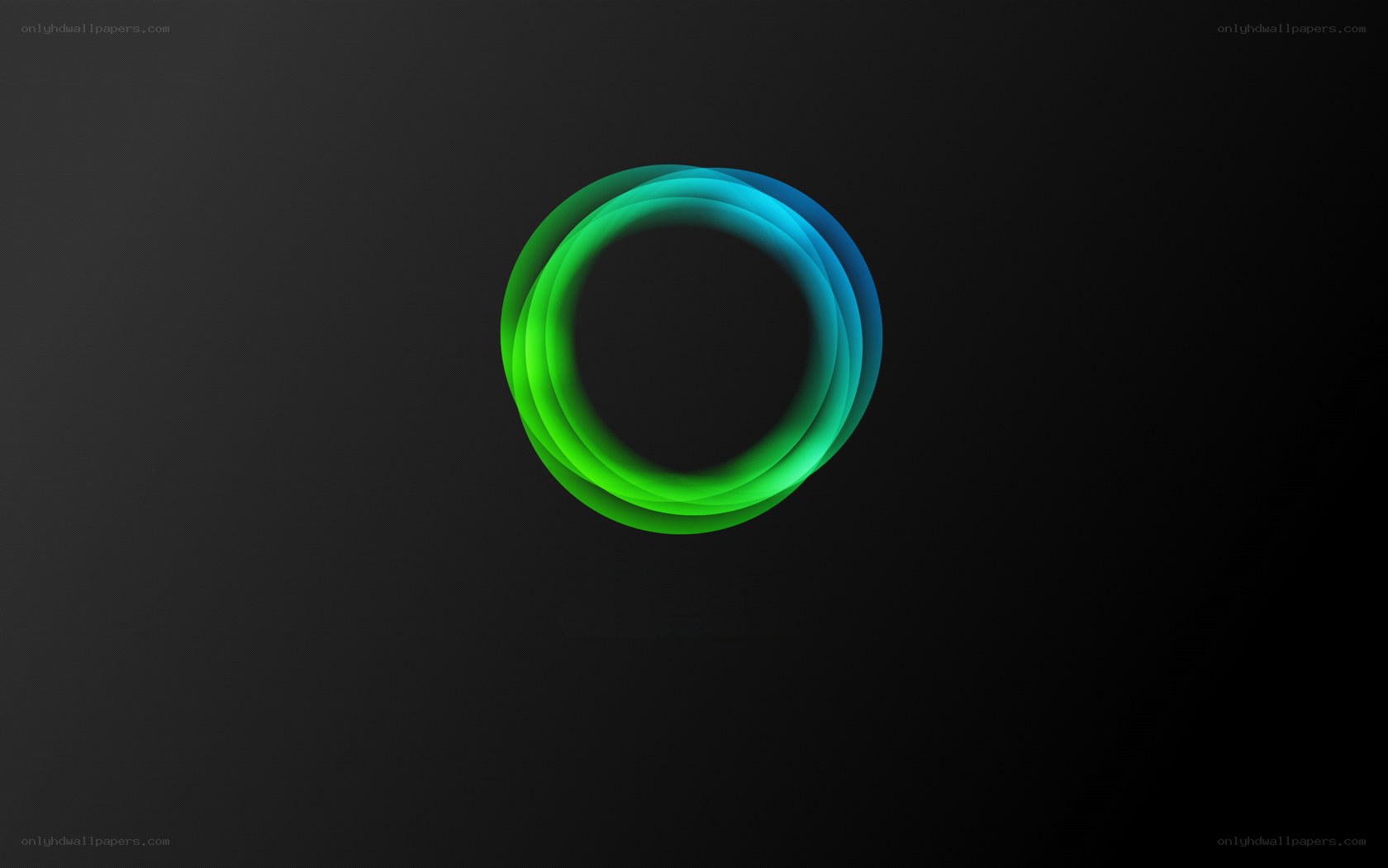 green and blue glowing rings