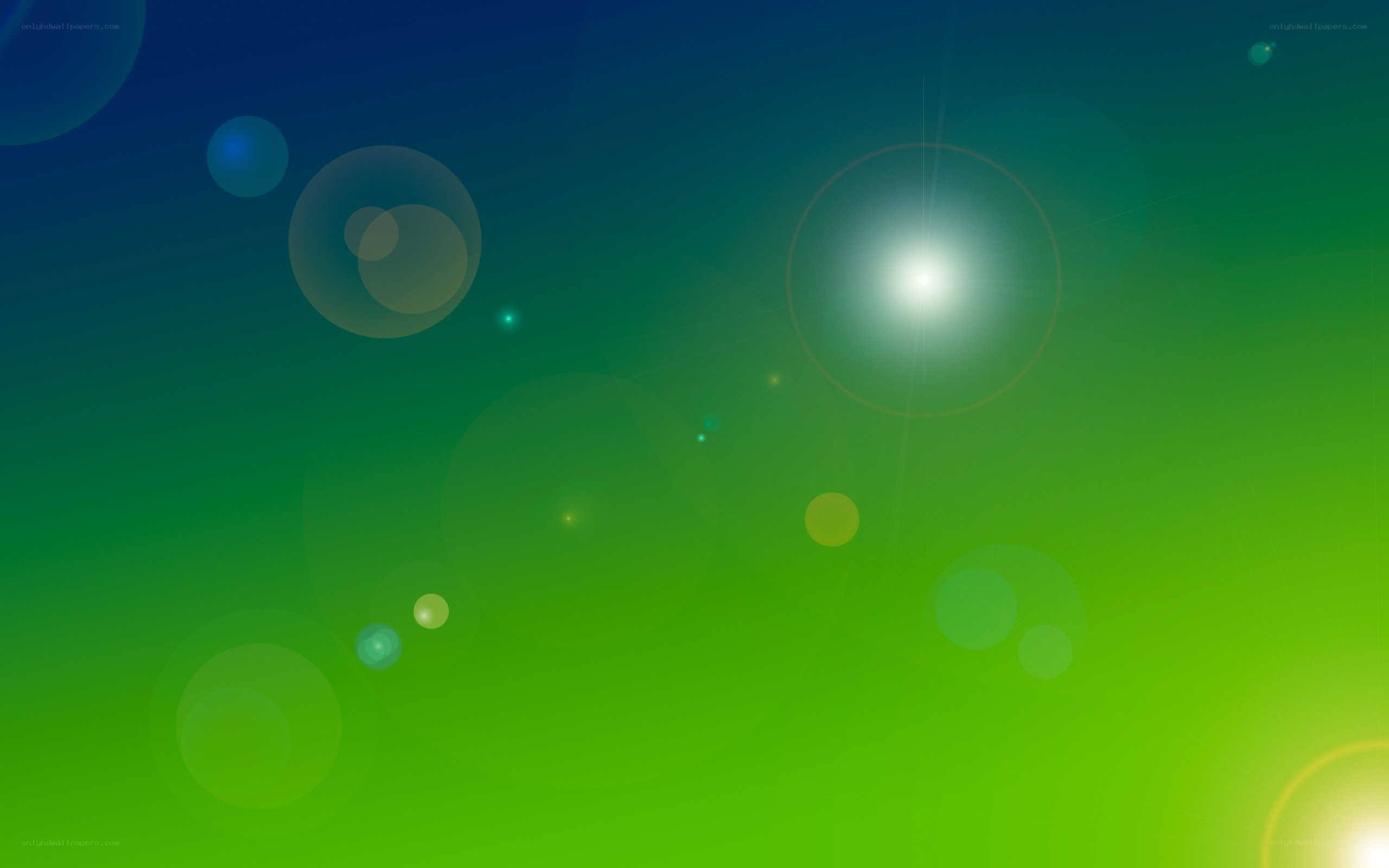green and blue gradient with lens flares