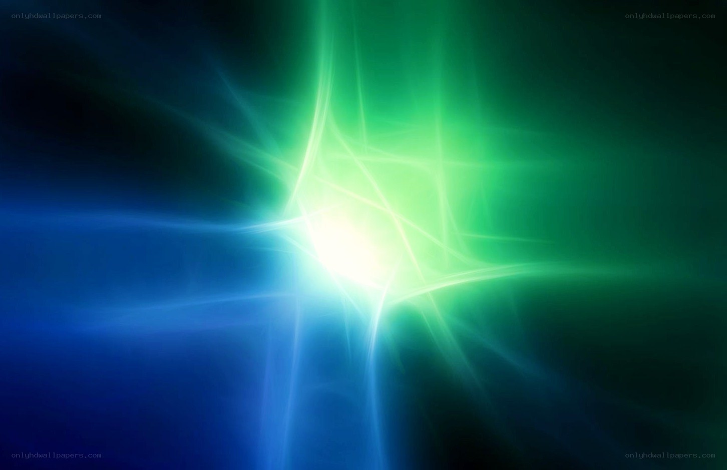 green and blue light burst