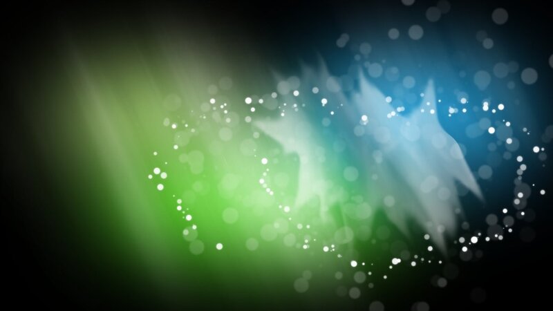 green and blue light particles