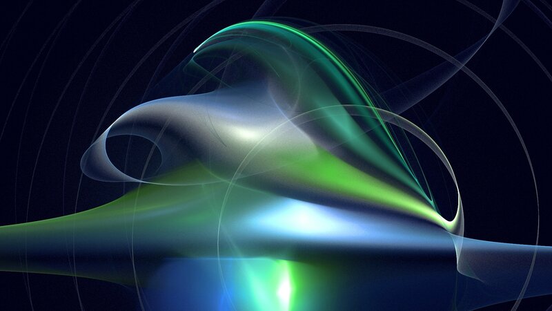 Green and Blue Light Swirls — Dynamic, Abstract, Curves
